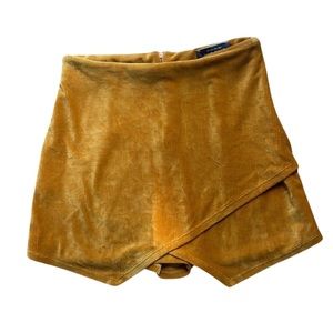 Yellow Velvet Style Skort - Size Medium